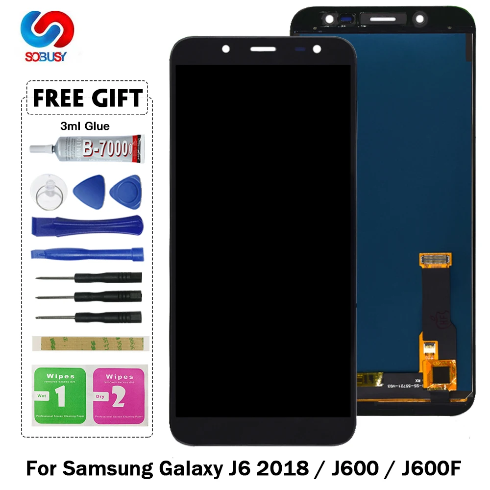 ЖК-дисплей 5 6 дюйма J600 для SAMSUNG Galaxy J6 2018 J600F сменный сенсорный экран дигитайзер в