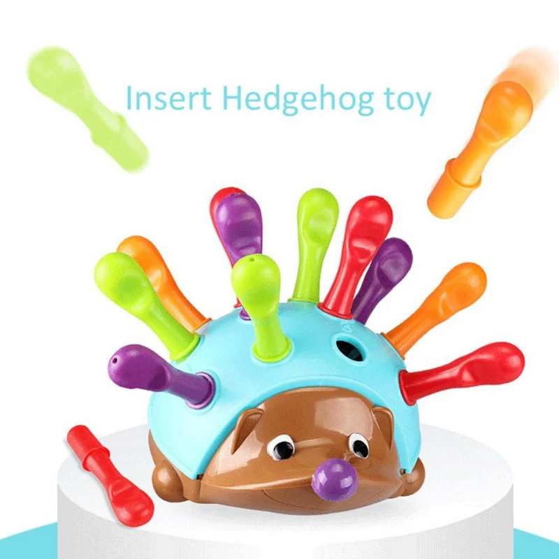 

Colourful DIY Insert Hedgehog Puzzle Toys Montessori Building Intelligence Developing Children Early Educational Math Toy Gifts