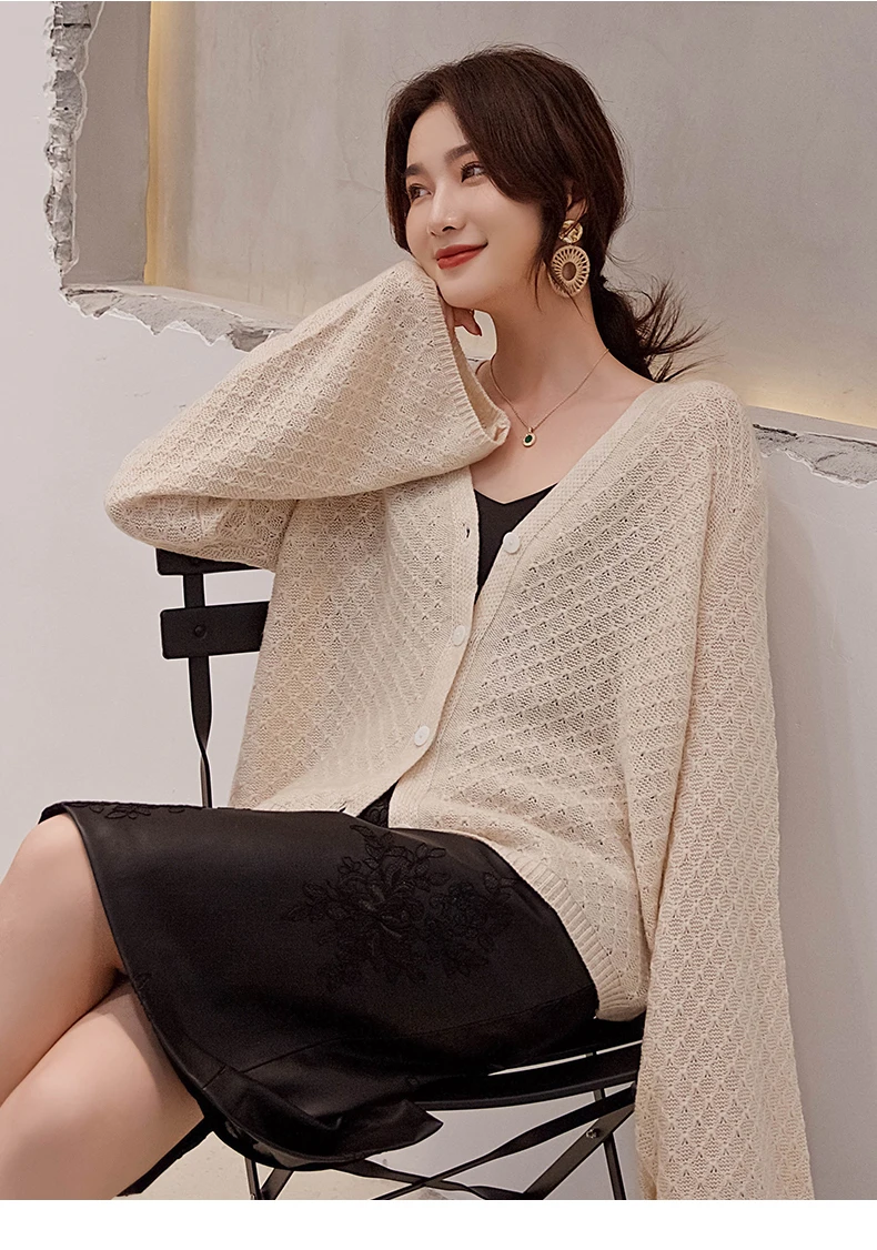 Кашемировый кардиган весна-осень Новая Европейская Женская модная верхняя одежда вязаный кашемировый свитер пальто женские кардиганы