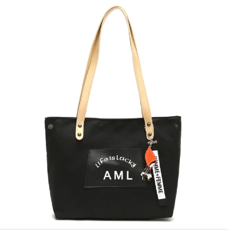 

New large capacity canvas bag with Korean original single shoulder handbag
