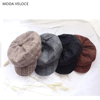 

Peaky Blinders Men Berets Hat Autumn New Vintage Herringbone Octagon Cap Women'S Casual Pumpkin Hat Gatsby Flat Beret Hats