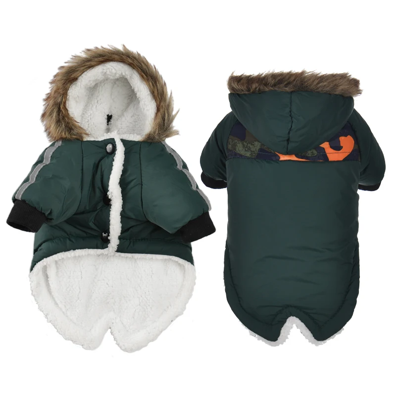 Clothes For Small Dogs Winter Warm Fleece Dog Jacket Reflective Fur Hooded Puppy Pet Coat Chihuahua French Bulldog Pug Clothing | Дом и сад