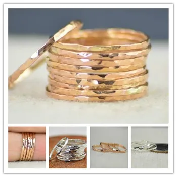 

Dainty Thin Rings for Women Titanium Steel Rose Gold Silver Color Trendy Jewelry Men Simple Fashion Classic Tail Rings
