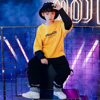 

Kids Concert Dance Costume Boy Sweater shirt Pocket Pants Hip Hop Stage wear Outfits Street Dancing wear Performance Clothes