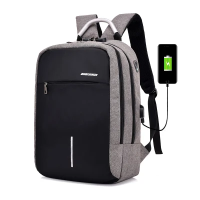 USB зарядка Противоугонный рюкзак для мужчин 15 дюймов ноутбук мужчин s рюкзаки модные wo мужчин школьные рюкзаки рюкзак sac dos mochila - Цвет: Темно-серый
