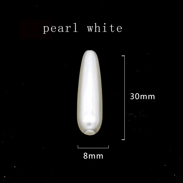 8x30mm Ivory 100p акрил груша слеза падение искусственный пришитый жемчуг разделитель свободные бусины для изготовления ювелирных изделий ожерелье браслет DIY бисерное ремесло мульти-размер - Цвет: 8x30mm Ivory