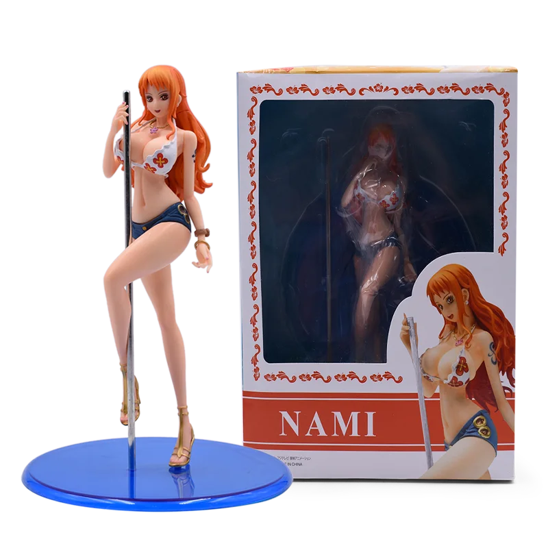 

22cm Anime Cartoon One Piece Nami Ver. Steel Pipe Sexy Girl PVC Action Model Figure Collection Christmas Toys Gift Dolls