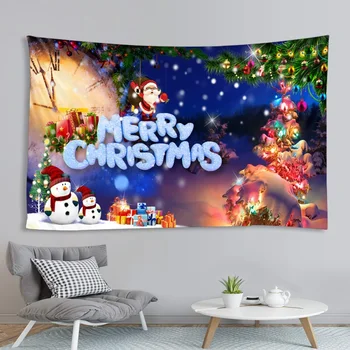 

Christmas tree lanterns background tarpaulin wall cloth bedroom living room sofa home decor cloth tapestry