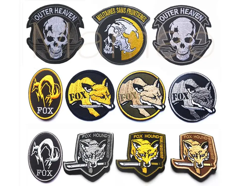 FOX HOUND Special Force Group Ghost Black Metal gear Solid MGS вышитые нашивки крюк ткань рюкзак военный Джек патч