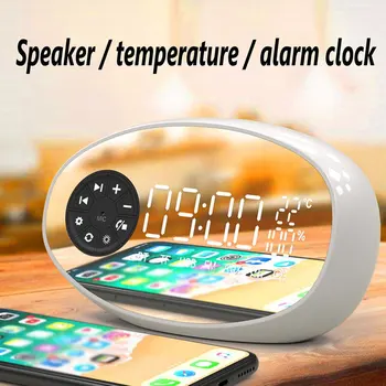 

Digital Alarm Clock Bluetooth Radio Alarm Clock HIFI Subwoofer Temperature Power-Saving Personalized Lighting Adjustment