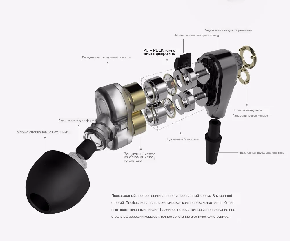 FBYEG Earphones Wired In-Ear Headset HIFI Sport Stereo Bass Earbuds 4 Speakers Earphone With Microphone for xiaomi -1