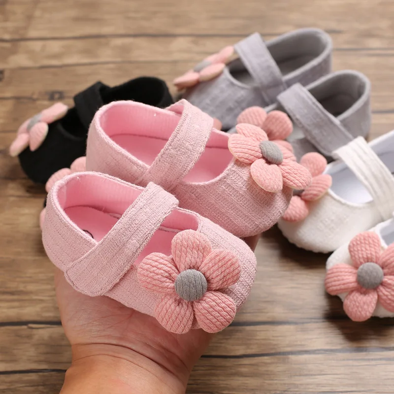 

New Spring Autumn Newborn Girl Princess Flowers Cotton Baby Shoes Soft Bottom First Walkers 0-18M 0-1 years old toddler shoes