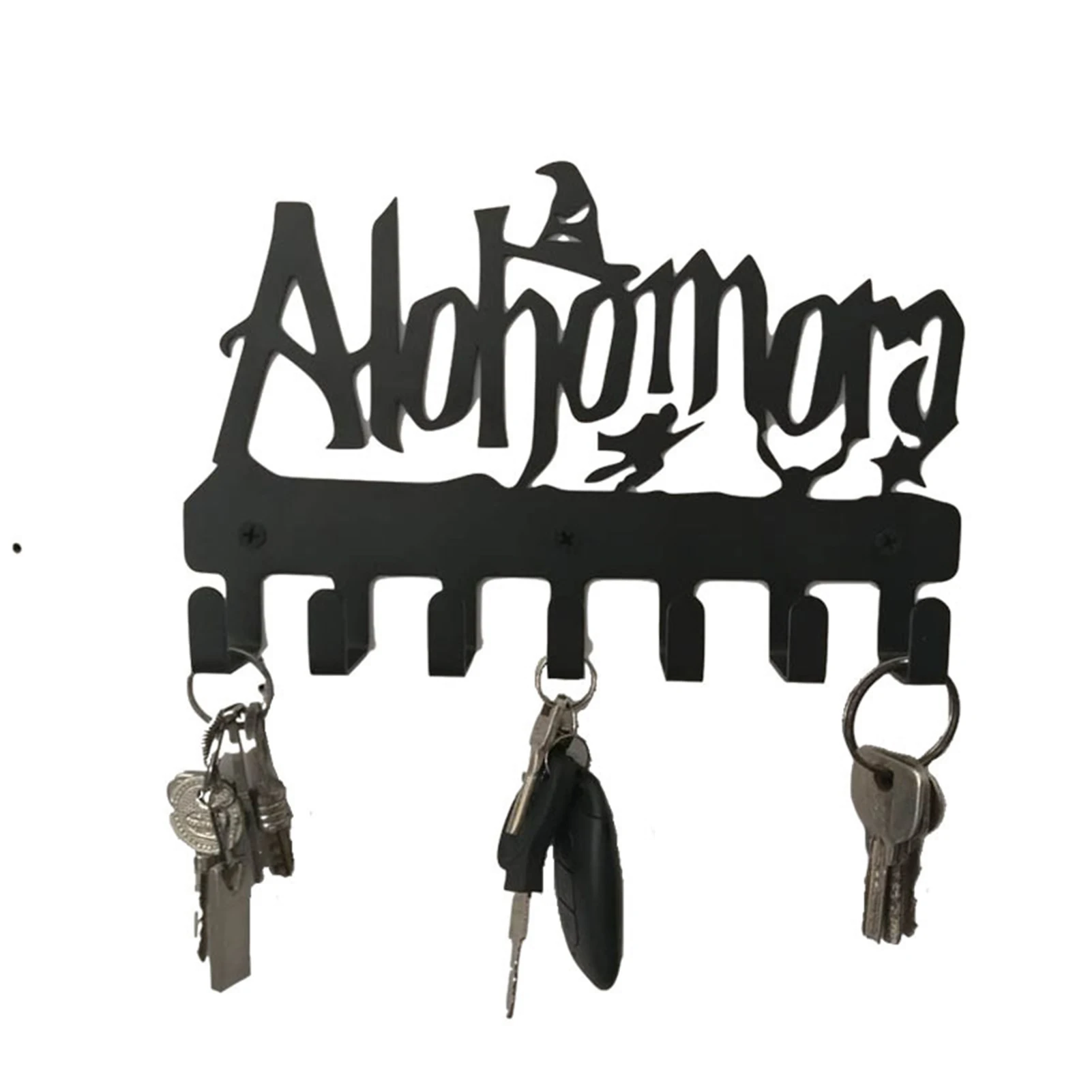 New Alohomora Letter Key Holder Multipurpose Metal Wall Mounted Hooks for Home Living Room Bedroom Decorative Hooks Organization 5