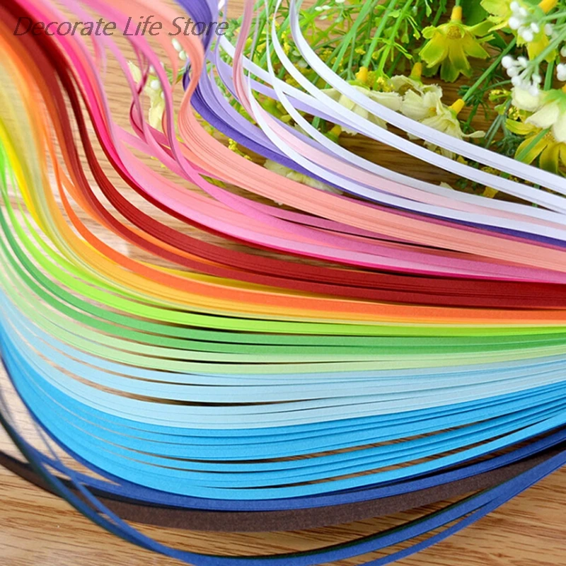 600 Strips DIY Quilling Art Paper 3mm Width Pure Color Origami Paper Hand Craft Decoration 12 Colors Light Blue Paper Quilling Strips Set 