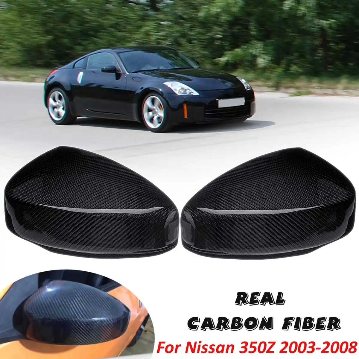 2 шт карбоновое волокно боковое зеркало крышка для Nissan 350Z 2003-2008 зеркальная крышка наклейка отделка автомобильные аксессуары