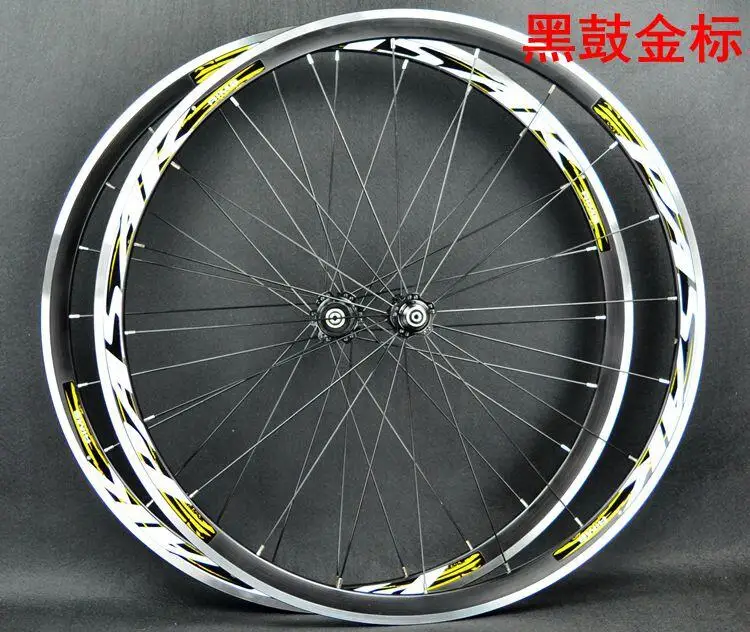 black hub gold PASAK 700C 11/12 скоростные велосипедные колеса с плоским спицом C/V, сверхлегкие герметичные подшипники, набор колес для шоссейного велосипеда 1650 г 30 мм - Цвет: black hub gold