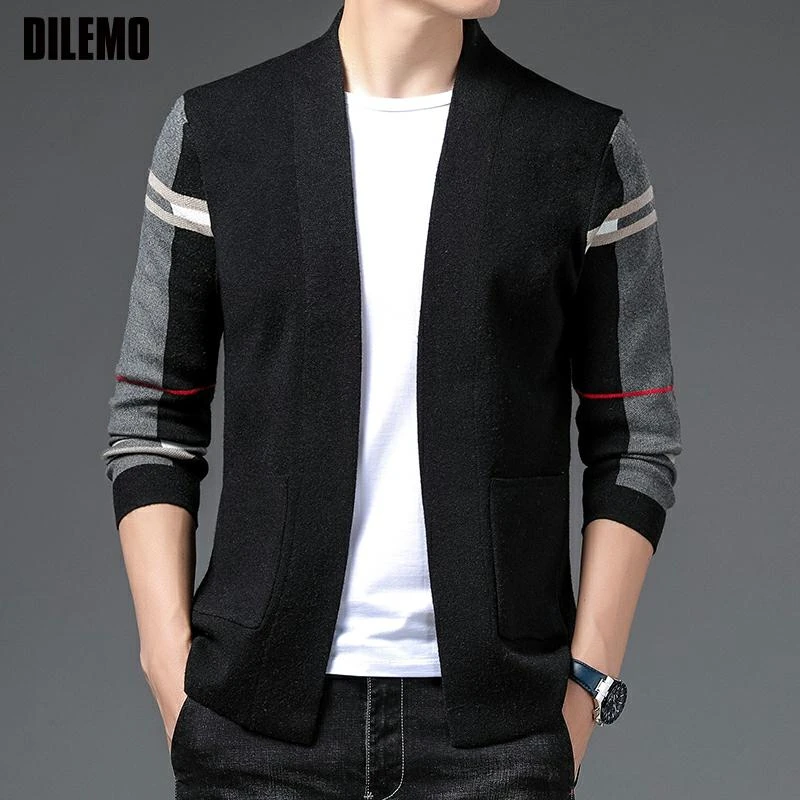 leather jacket for men Top Grade New Designer Brand Luxury Fashion Knit Cardigans Sweater Men Casual Trendy Coats Jacket Autum Winter Men Clothes mens waterproof jacket