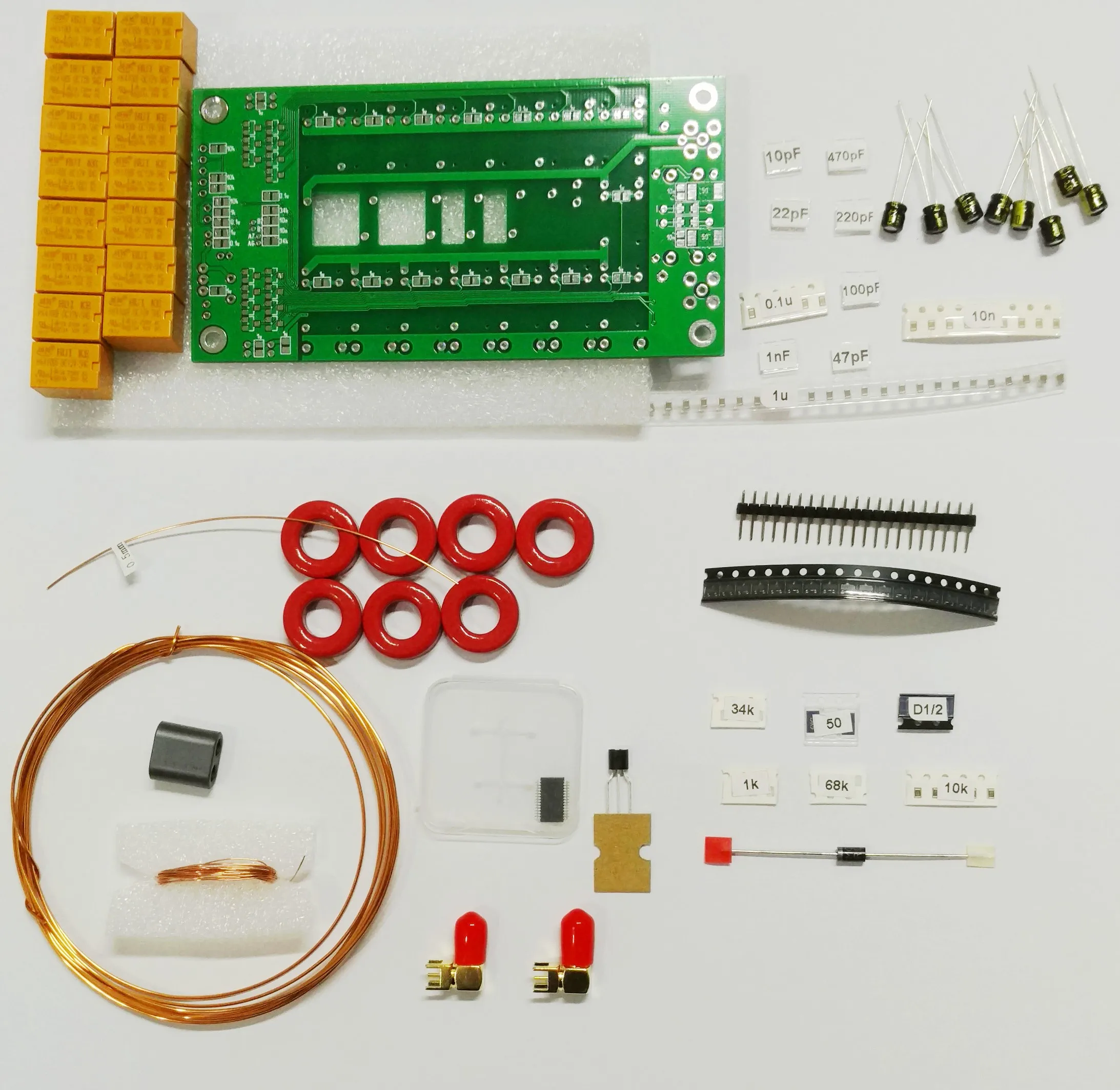Latest version , DIY Kits ATU-100 1.8-50MHz ATU-100mini Automatic Antenna Tuner by N7DDC 7x7 With firmware