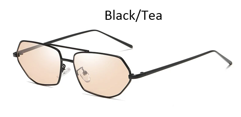 Black Tea Женские розовые солнцезащитные очки с прозрачными линзами, женские модные брендовые дизайнерские солнцезащитные очки, женские винтажные маленькие солнцезащитные очки в металлической оправе - Цвет линз: Black Tea