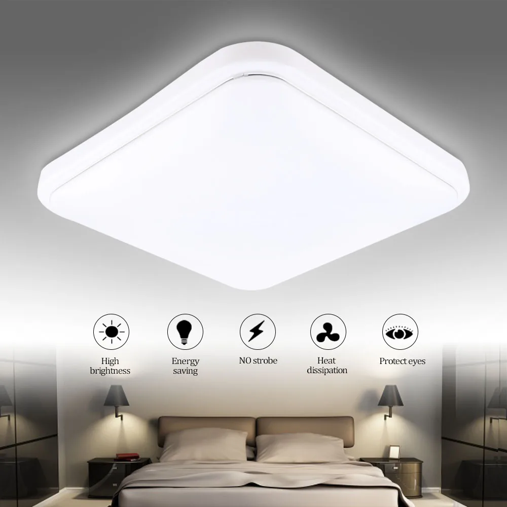 

24W Led Ceiling Light 30cm*30cm Square Led Ceiling Lamp White Light Flush Mount Bedroom Fixture Lamp for Living Room