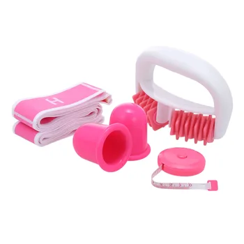 

4 PCS Massage Roller Silicone Cupping Machine Fitness Pull Band Ruler Body Relaxation Kit Set Fitness Massage Set