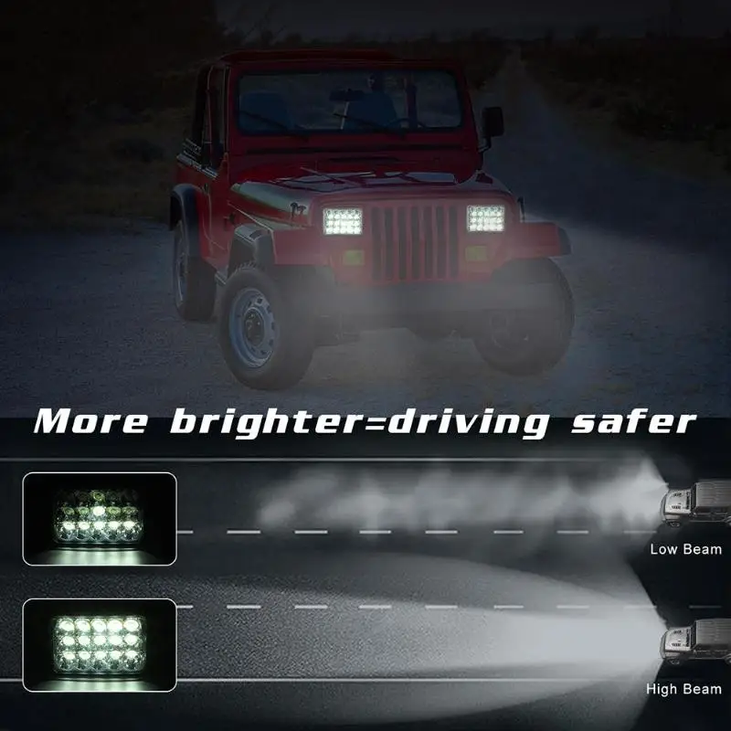 150 Вт 4X6 дюймов Светодиодная лампа для внедорожников DRL 15000LM 6000K квадратная лампа для Аксессуары для спортивного внедорожника