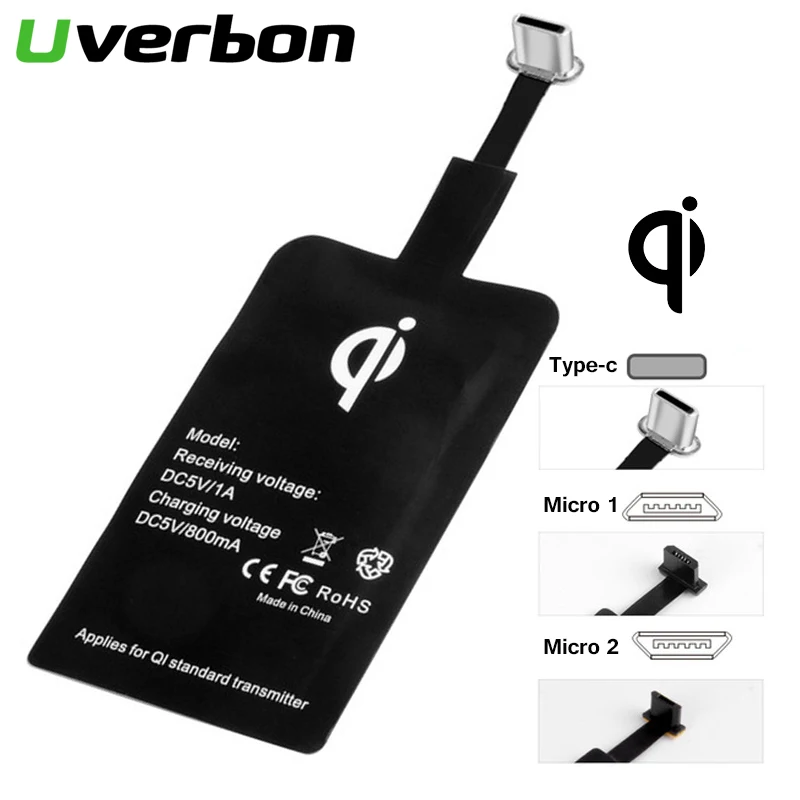 Универсальный приемник QI для беспроводной зарядки Android Micro USB Type C Qi беспроводное