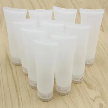 

10 Pcs 50ml Travel Squeeze Bottles Soft Tube Refillable Plastic Matte Flip Cap Cosmetic Body Lotion Shampoo Squeeze Travel Tubes