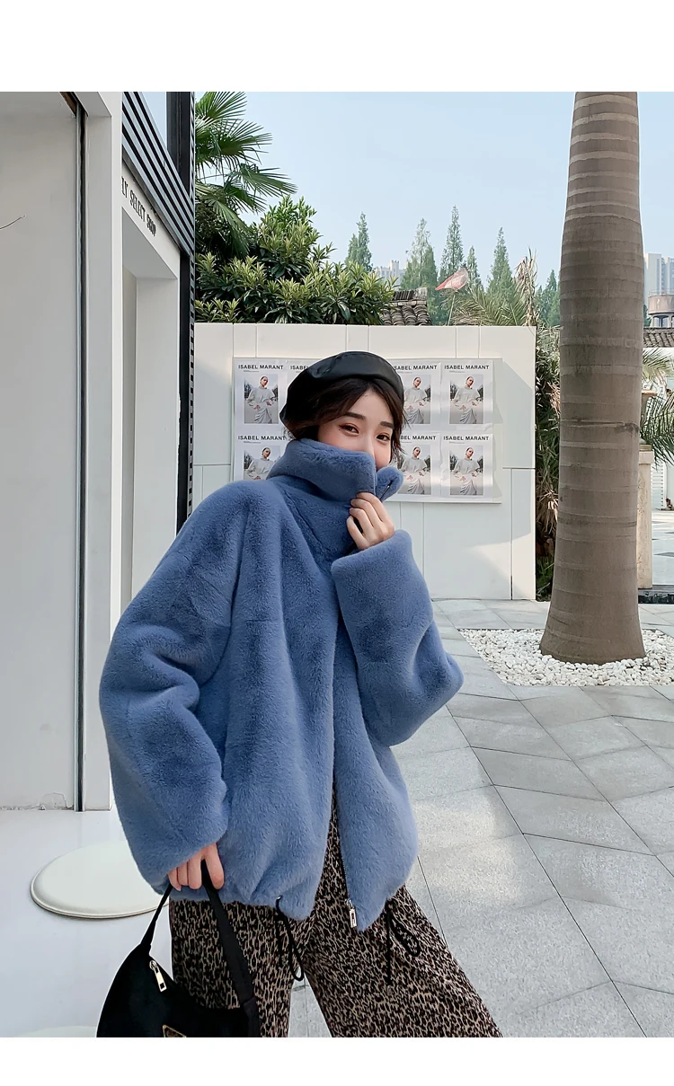 women's clothing winter outerwear coats new winter imitation grass Rabbit fur coat 1019