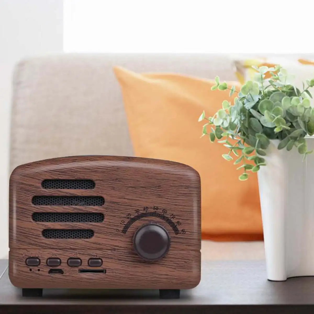 Коричневый Портативный беспроводной bluetooth динамик USB зарядка FM радио TF карта тяжелый бас динамик Винтаж мини мобильный телефон bluetooth динамик s - Цвет: Коричневый