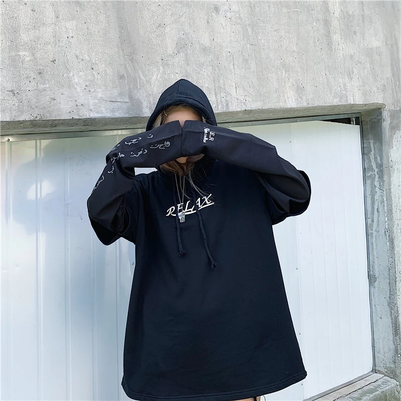 Woherb Harajuku уличная толстовка с капюшоном для женщин Поддельные 2 шт. Hoodiea корейский стиль звезда письмо печати Ulzzang негабаритных толстовка