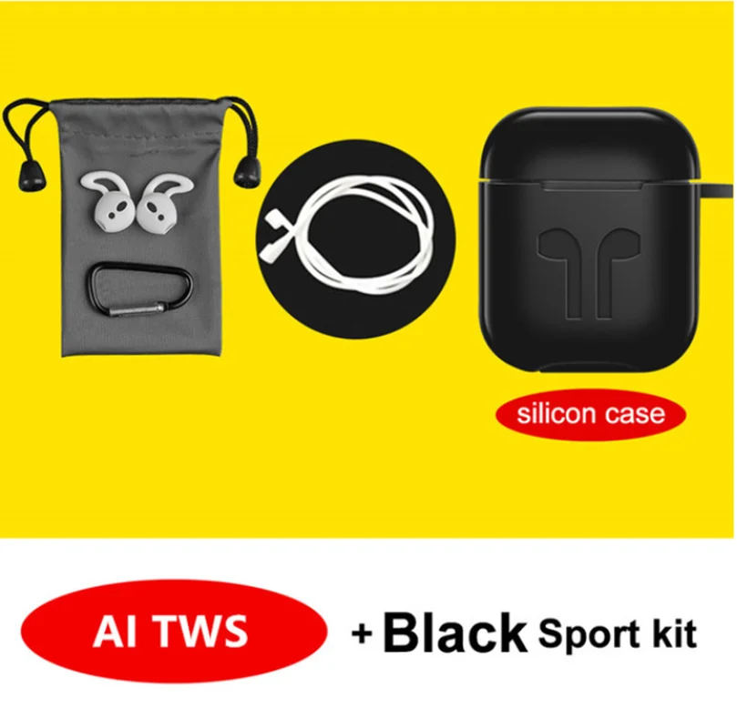 With Black Kits Супер AI TWS Aire2 Bluetooth 5,0 auriculares con cambio de nombre auriculares posicionamiento en detección de oido auriculares i - Цвет: With Black Kits