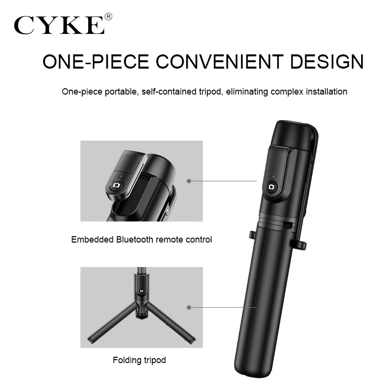 

CYKE M12 Wireless mini bluetooth folding selfie stick 2-in-1 Universal phone stand for Android ios xiaomi huawei