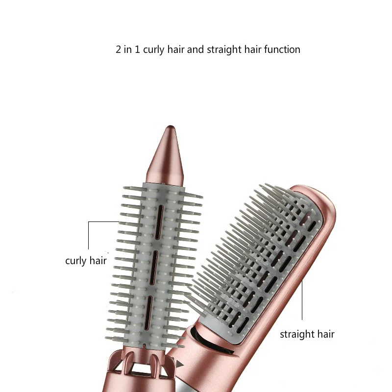 Прямая 3 в 1 расческа для волос с горячим воздухом, фен-щетка, многофункциональная отрицательная Ионная Щетка для завивки волос, выпрямитель для волос, горячая Расческа для укладки волос