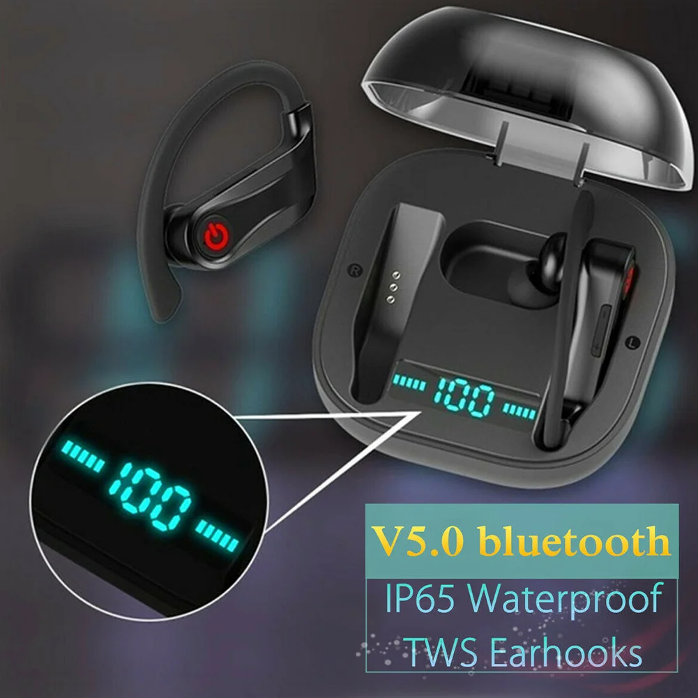 Bluetooth 5,0 стерео звук беспроводные наушники водонепроницаемый портативный вызов громкой связи цифровой в ухо смартфон устойчивое Спорт