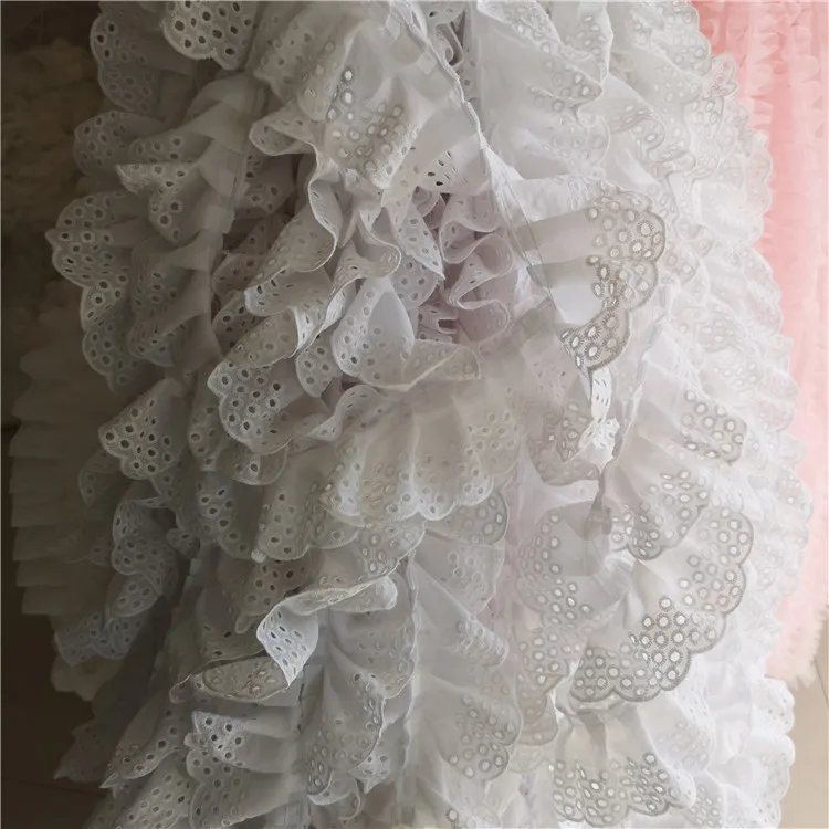 3D Cotton Folded Lace Ribbon 6CM Wide DIY Sewing Supplies
