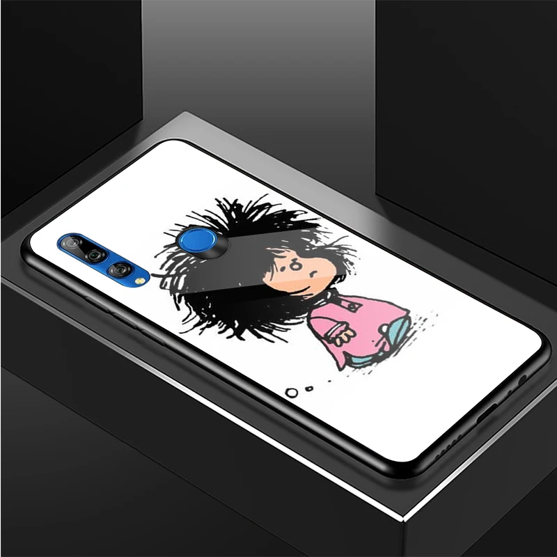 Hoạt Hình Mafalda Sơn Kính Cường Lực Điện Thoại Ốp Lưng Cho Huawei Honor 8X 9 10i 20i 20Lite 20Pro 30 Pro vỏ cute huawei phone cases