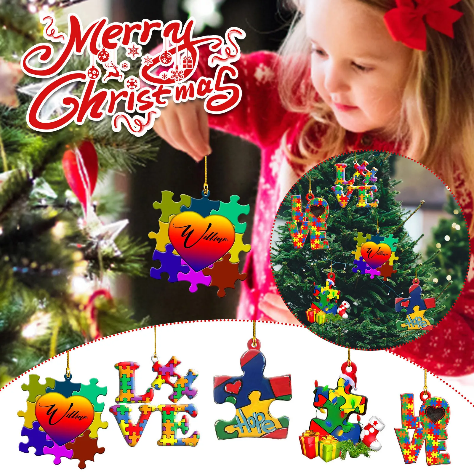 Personalized Family 2021Christmas Tree Ornaments Hanging Decoration for children Wood DIY Pendant Xmas decor 2022 New Year | Дом и сад