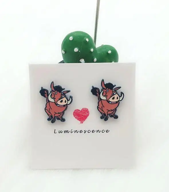 Новые 30 пар мультфильм лев Король simba мода мультфильм серьги гвоздики стильные серьги для женщин Подарки для девочек