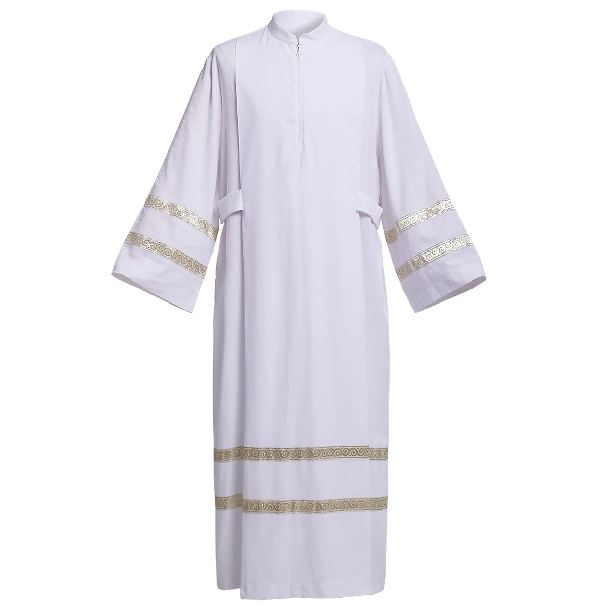 

Clergy Robe Pastor Surplice Cassock ALB Catholic Church White Priest Costume