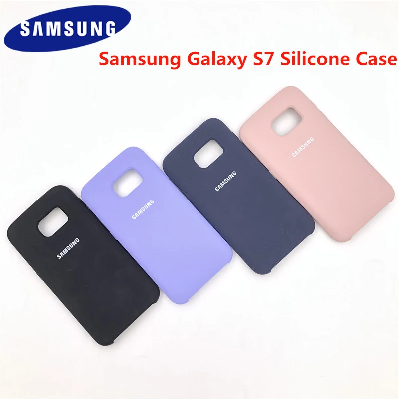 

Original Samsung Galaxy S7 Cover G930F Liquid Silicone Back Protective case Back Phone Shell With Logo & Side Button 5.1Inch