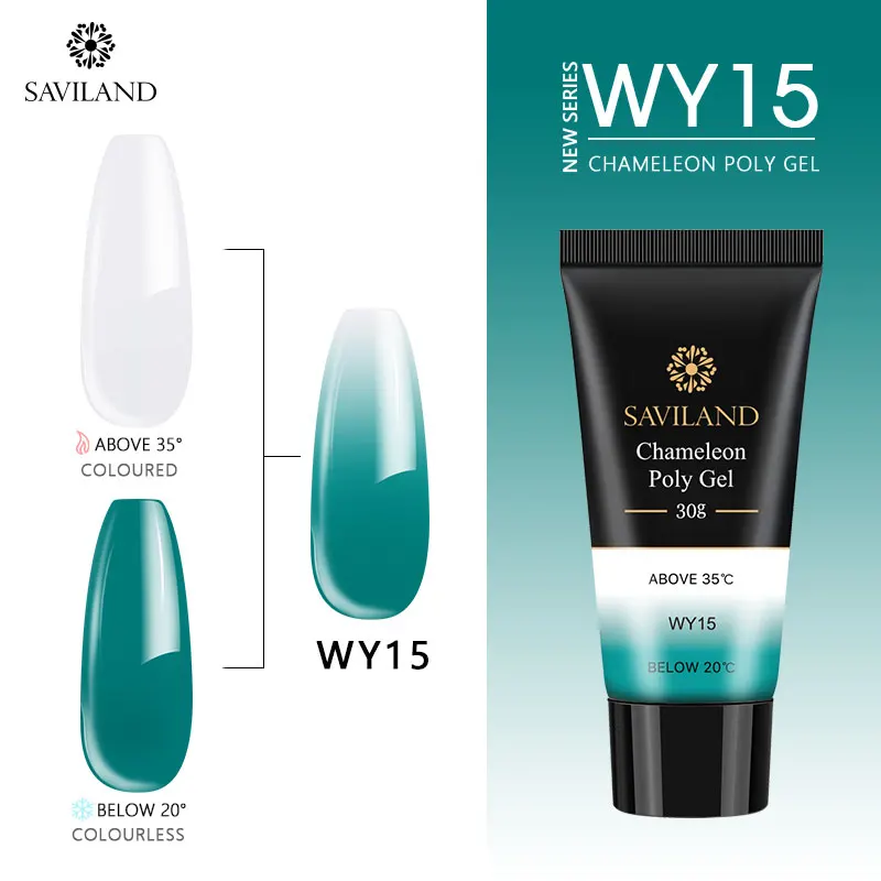 WY15 SAVILAND 30g Color Changing Poly Gel Acryl Gel UV Builder Gel Clear Pink Varnish Soft No Burnning Cover Natural Gel Polish - Цвет: WY15
