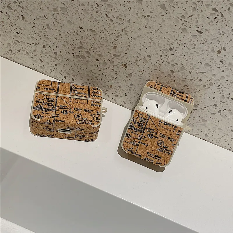 Чехол для наушников Apple AirPods 1 2 Pro с креативной математической формулой деревянный