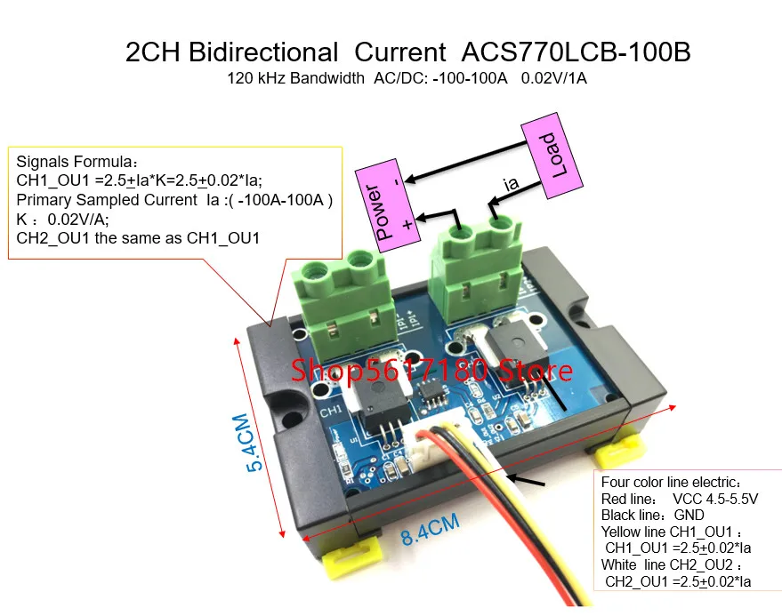 Acs770lcb acs770 100B 2ch двунаправленный ток acs770lcb 100b 120 кГц полоса пропускания ac/dc: 100 100a 0 02