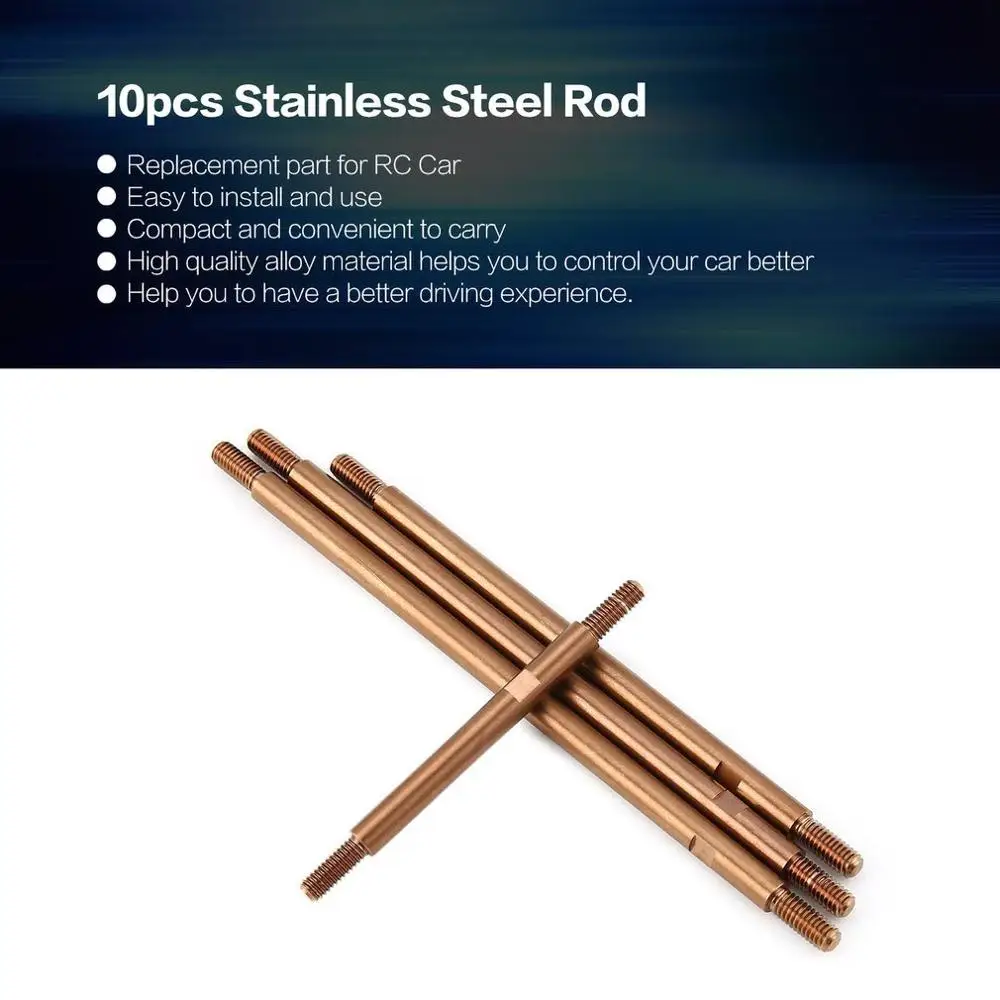 

10pcs Stainless Steel Rod Sticker Bar for RC Crawler RC Off-road Car Model Traxxas Trx-4 324mm Wheelbase Spare Parts