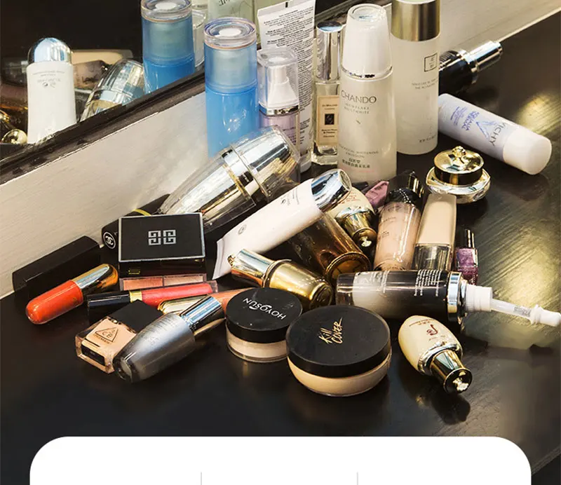 Makeup Organizer Transparent Clamshell 2 Drawer Dressing Table Desktop Plastic Cosmetic Box Storage Containers Jewelry Holder