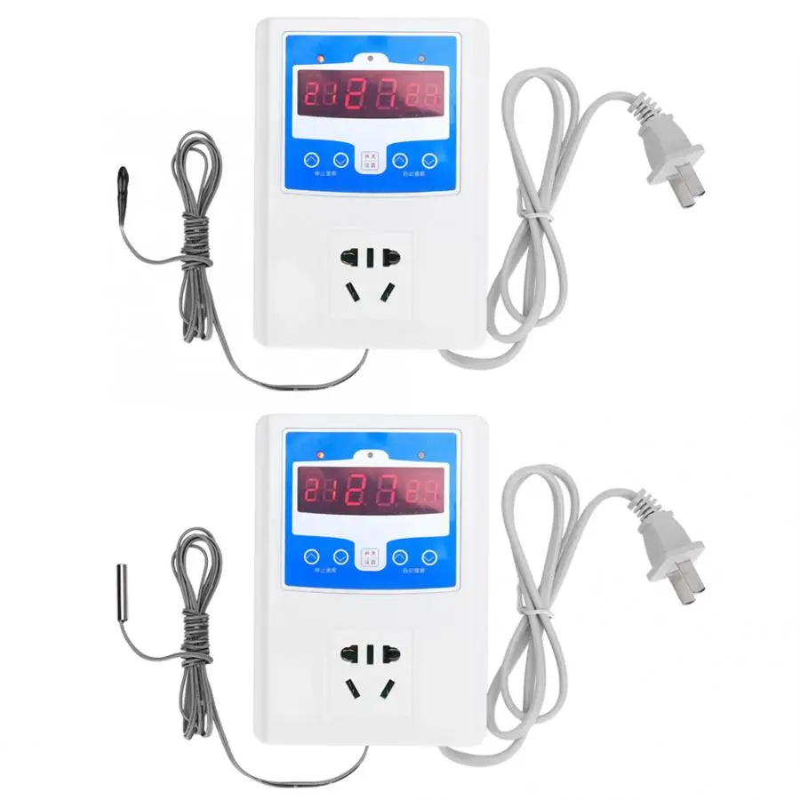 

Thermometer Timer 3-Digit Digital Display Aquarium Reptile Thermostat Temperature Controller Socket CN Plug 220V Thermometer