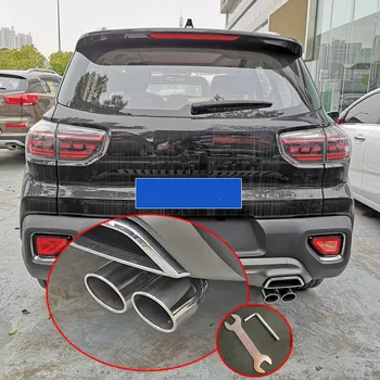 

Stainless Steel Car Muffler End Pipe Exhaust Tips for KIA Sportage R 2018 2019 Styling Moulding Trim