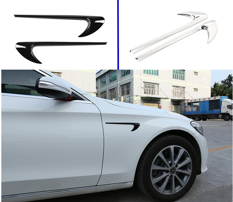 2pcs Car Side Fender Trim For Mercedes Benz E Class W213 C-Class W205 Refit E63S AMG Accessories
