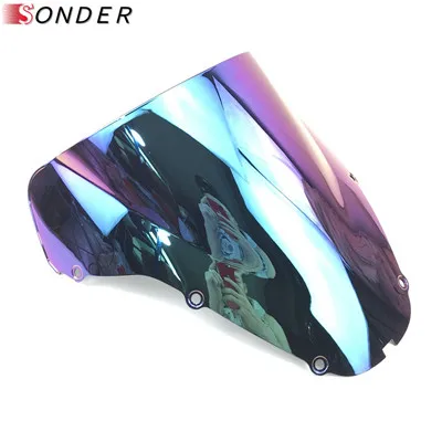 Iridium High-Quality Motorcycle Windshield Windscreen Double Bubble For Honda CBR929RR CBR929 RR 929RR CBR 929 CBR900RR 900 RR 2000 2001 - Цвет: Iridium